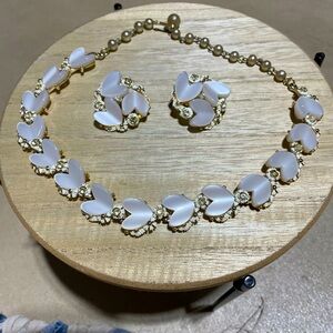 Vintage 1940’s-50’s BSK Branded NY City jewelry store Choker and Earring Set